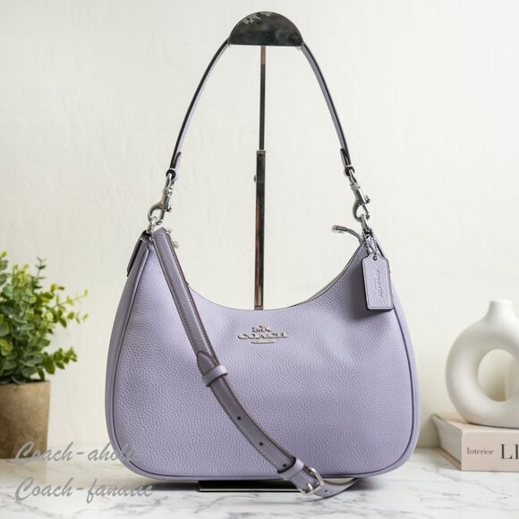 NWT Coach CV935 Leather Teri Hobo Crossbody Bag in Silver/Mist - Picture 1 of 13